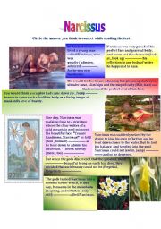 English Worksheet: Narcissus, the Myth