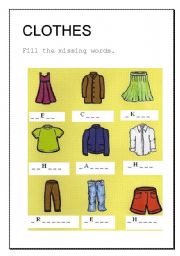 Clothes - fill the missing words