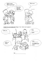 English Worksheet: The Simpsons: introductions