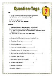 English Worksheet: Question-Tags