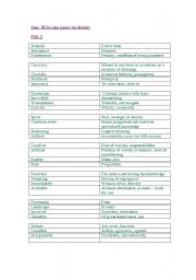 English worksheet: fce past paper vocabulary