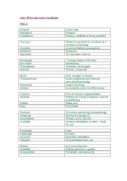 English Worksheet: fce past paper vocabulary