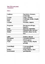 English worksheet: fce past paper vocabulary2