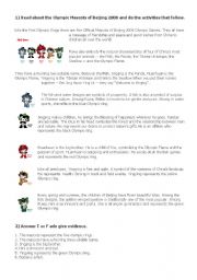 English Worksheet: Olympic Mascots