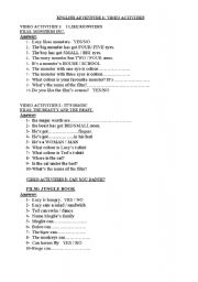 English Worksheet: ENGLISH ADVENTURE 1 - DVD EXTRA ACTIVITIES