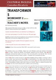 English Worksheet: Transformers 2 Teachers notes