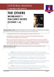 English Worksheet: the Others 1 Teachers notes