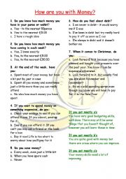English Worksheet: Money quiz