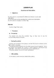 English Worksheet: lesson plan