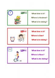English Worksheet: cards2 recycle TIME/LOCATION/PRESENT CONTINUOUS