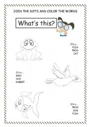 English worksheet: animals