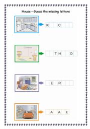 English Worksheet: parts of the house