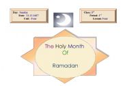 English worksheet: ramadan
