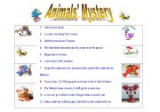 English Worksheet: Animals Mystery