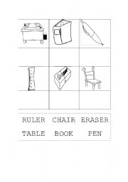 English worksheet: class room objects
