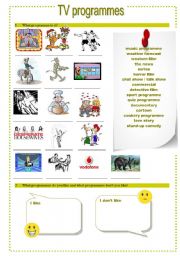 English Worksheet: TV programmes