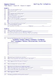 English Worksheet: bowling for columbine chapter 1