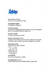 English worksheet: idioms