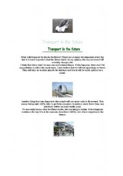 English worksheet: future transport