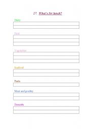 English Worksheet: food