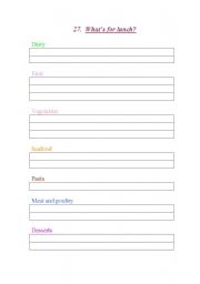 English worksheet: food