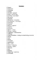 English worksheet: vocabulary