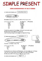English Worksheet: Simple Present Spelling Rules