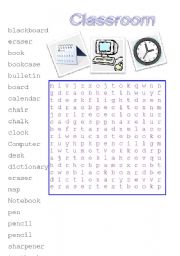 English Worksheet: Basic classroom items
