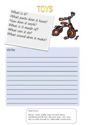 English Worksheet: Writing about toys 2 