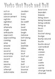 Verbs that Rock and Roll