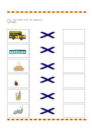 English worksheet: find the opposite