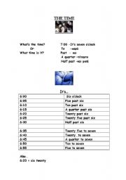 English worksheet: the time