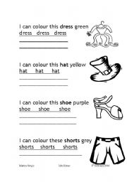 English worksheet: colours