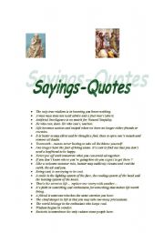 English Worksheet: sayings