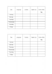 English Worksheet: countries and capital cities