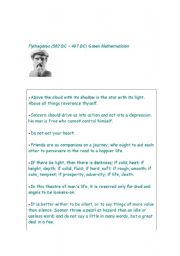 English worksheet: Pythagoras- our teacher