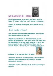 English worksheet: Socrates-saying/Quotes