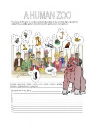 English Worksheet: THE HUMAN ZOO