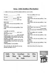 English Worksheet: Hello Goodbye