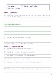 English worksheet: Video 