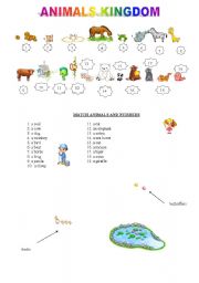 English worksheet: animals kingdom