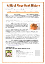 English Worksheet: A Bit of PiggyBank History