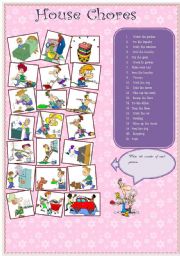 English Worksheet: house chores 11.08.08