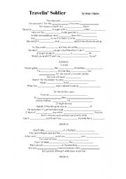 English Worksheet: travelin soldier