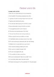 English Worksheet: Passive Voice 06