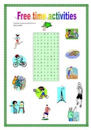 Free time activities - wordsearch