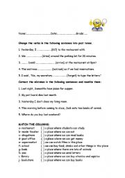 English Worksheet: PAST SIMPLE AND COMPARATIVES REVIEW
