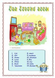 English Worksheet: Our living room(11.08.08)