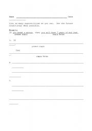 English Worksheet: Superstitions Future Conditional Worksheets