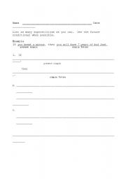 English worksheet: Superstitions Future Conditional Worksheets